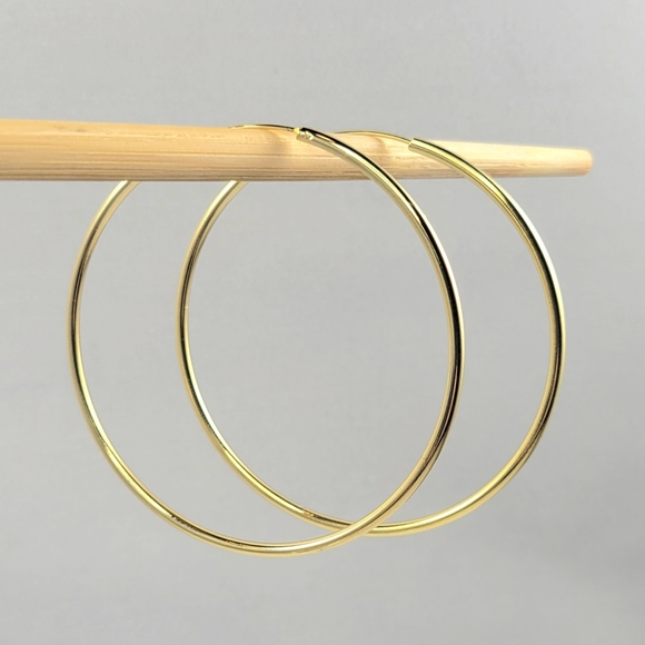 2.25" Gold Hoops - Picture 6 of 9
